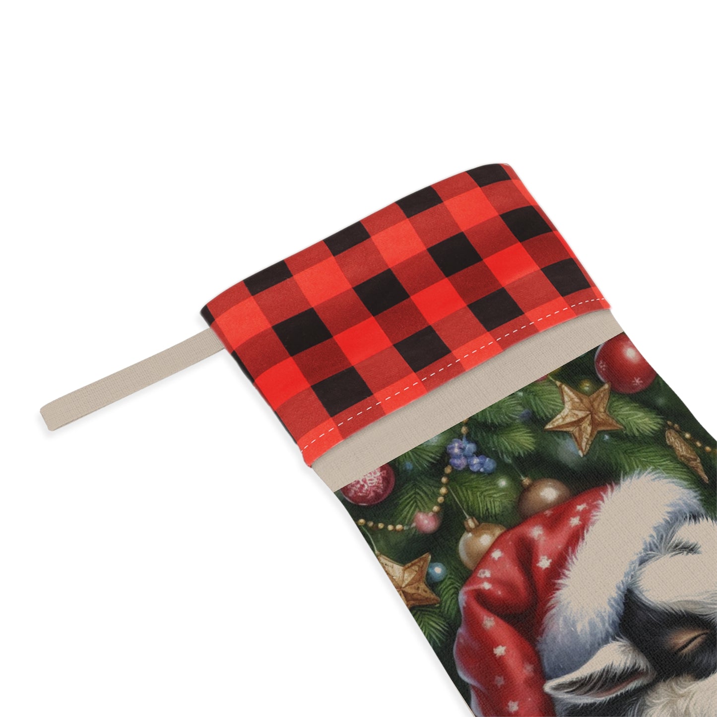 Cozy Christmas Stocking, Personalized Holiday Decor, Buffalo Check Design, Festive Home Accessory, Gift for Family