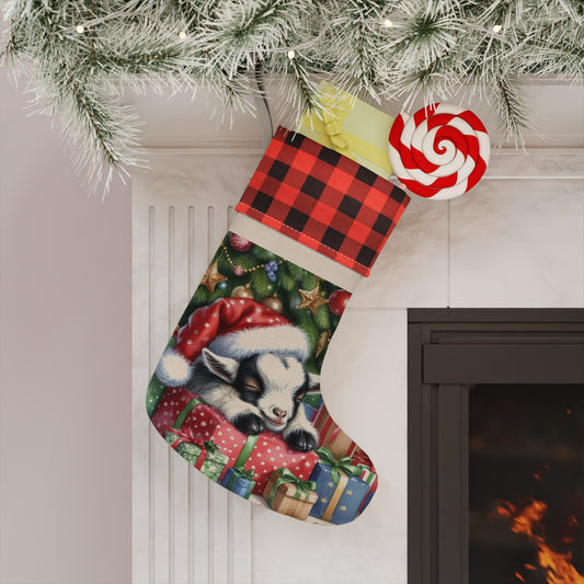 Cozy Christmas Stocking, Personalized Holiday Decor, Buffalo Check Design, Festive Home Accessory, Gift for Family